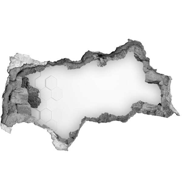 Díra 3D fototapeta nálepka Rozbitá zeď se zrcadlovým interiérem