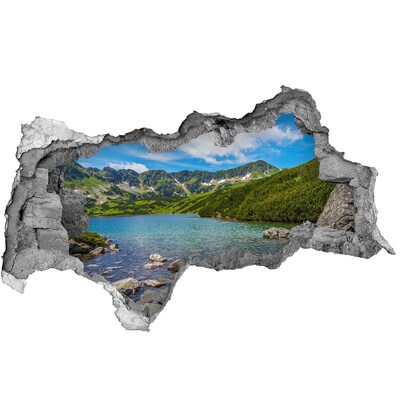 Díra 3D ve zdi nálepka Údolí Tatry