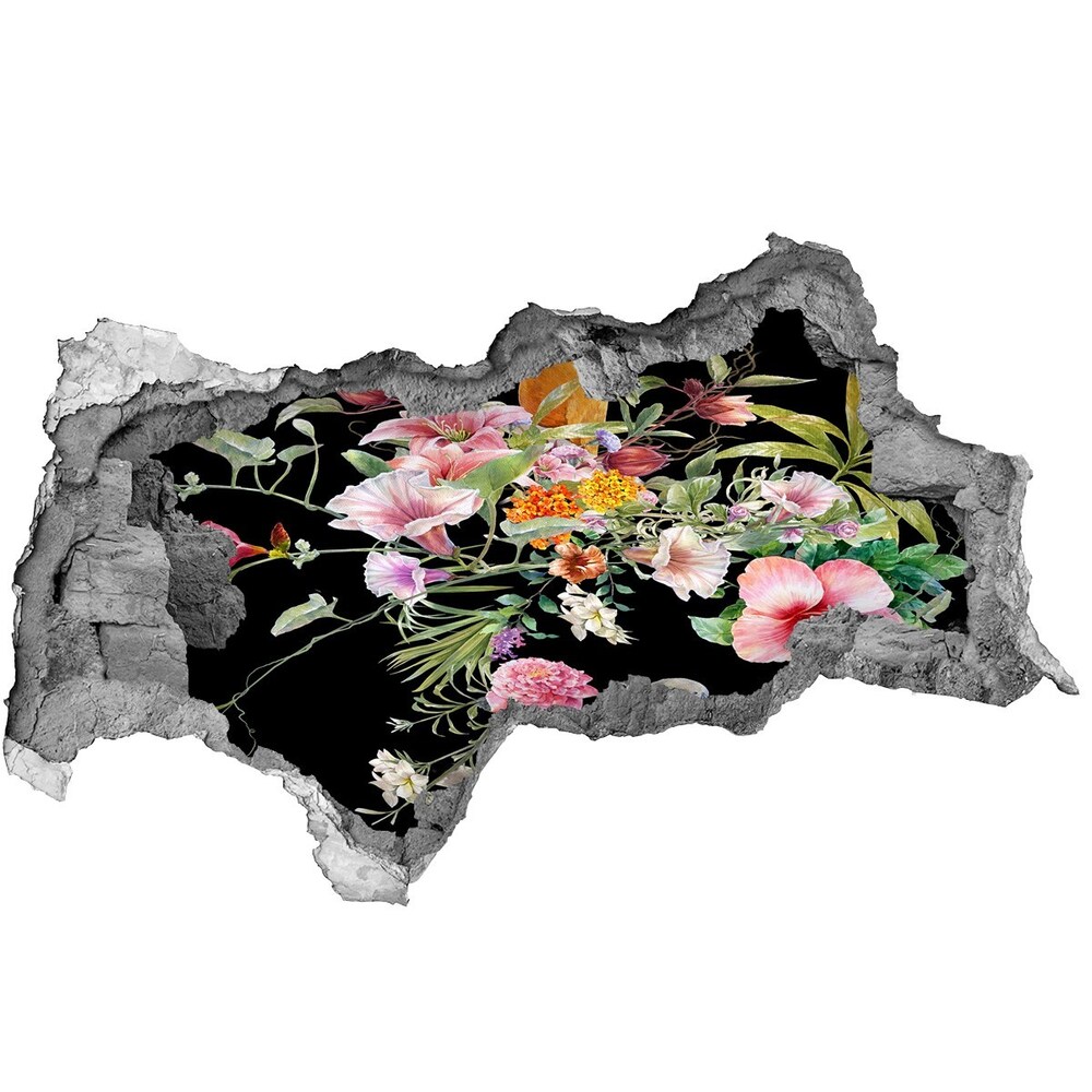 Díra 3D fototapeta nálepka Květiny a ptáci