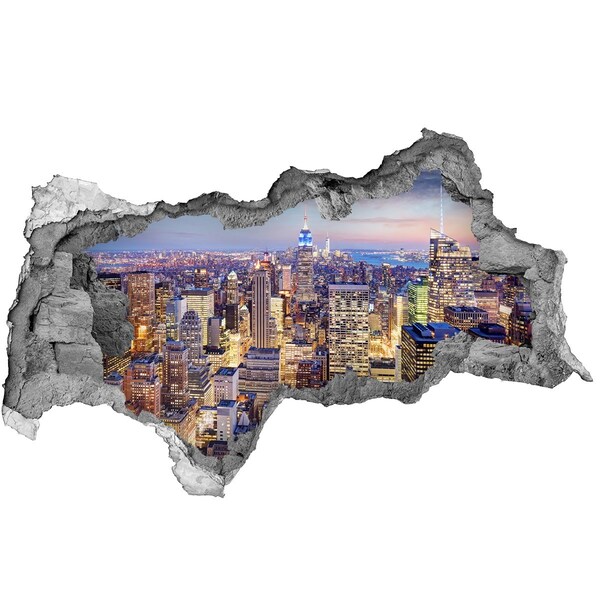 Fototapeta díra na zeď 3D Panorama New Yorku v noci