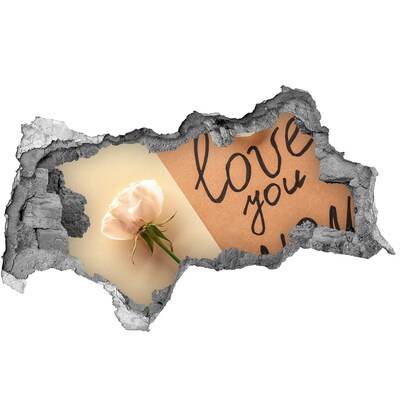 Fototapeta díra na zeď Květina v srdci zdi