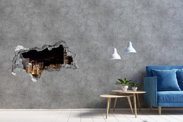 Fototapeta díra na zeď 3D Noční panorama města