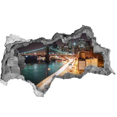 Fototapeta díra na zeď 3D Pohled na New York v noci