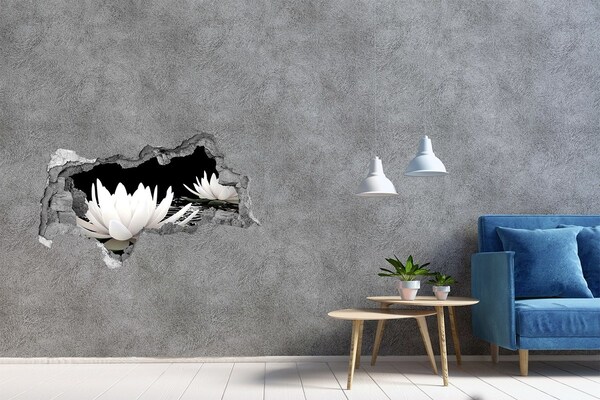 Samolepící nálepka na zeď Vodní květiny v tajemném rybníku