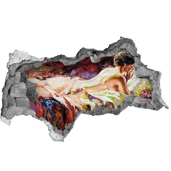 Díra 3D fototapeta nálepka Ležící žena