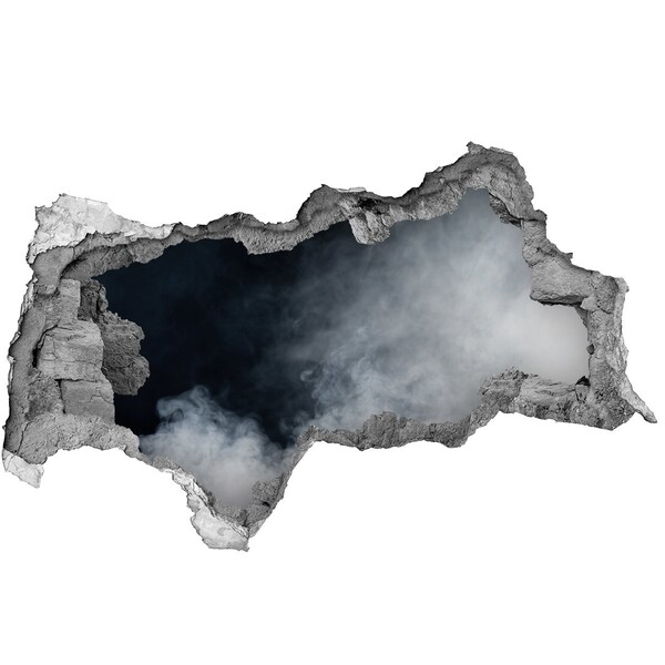 Samolepící díra na stěnu Rozbitá zeď s výhledem na mrak