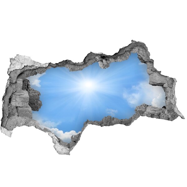 Samolepící díra na stěnu Obloha se slunečními paprsky