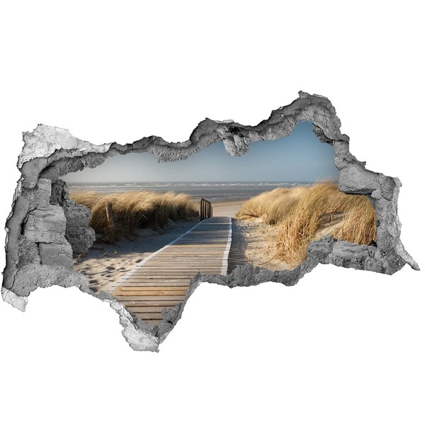 Díra 3D ve zdi nálepka Ukazatel na pláž