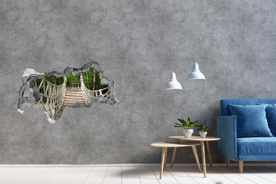 Díra 3D ve zdi nálepka Džunglový most