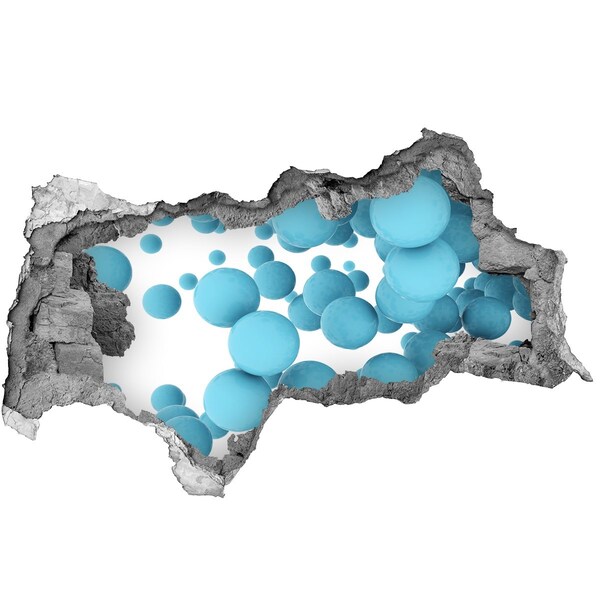 Díra 3D fototapeta nálepka Bubliny v modrém prostoru