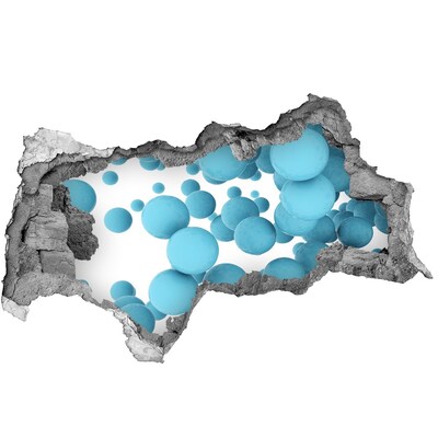 Díra 3D fototapeta nálepka Bubliny v modrém prostoru