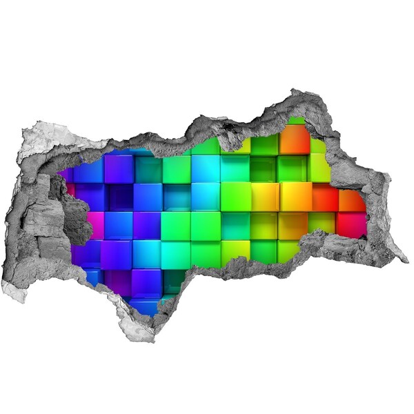 Díra 3D fototapeta nálepka Barevné krabičky