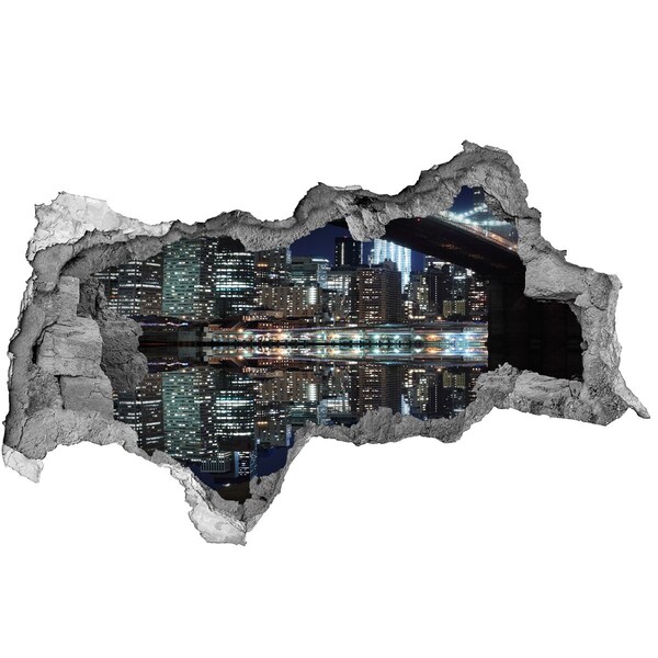 Fototapeta díra na zeď 3D Noční panorama města
