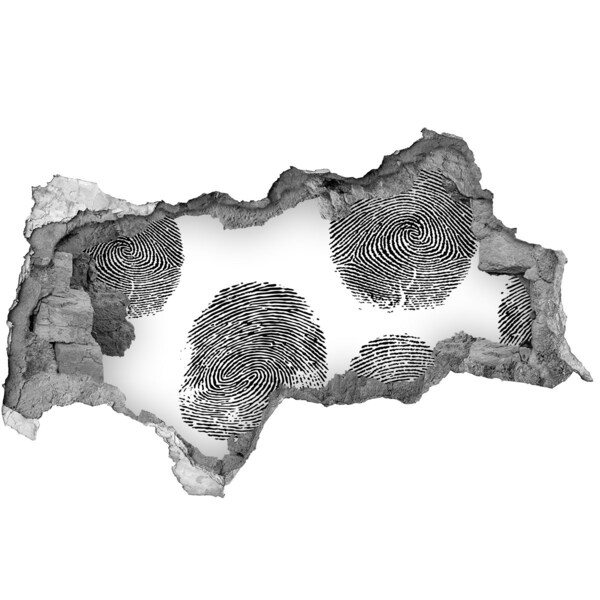 Fotoobraz díra na stěnu Otisk prstu na zdi