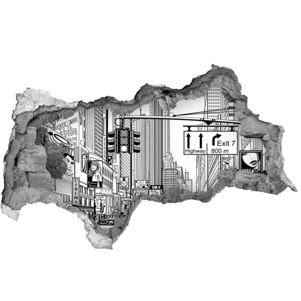 Fototapeta díra na zeď 3D Newyorské ulice