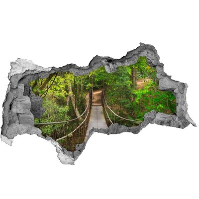 Díra 3D ve zdi nálepka Most mezi zelení