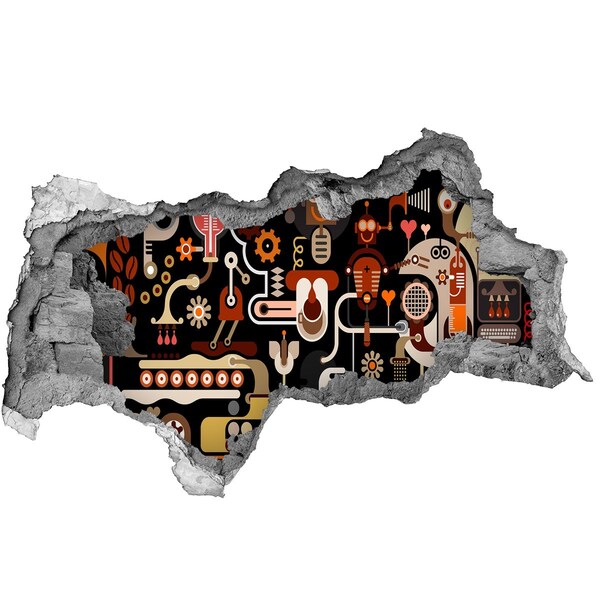 Díra 3D fototapeta nálepka Futuristický svět robotů