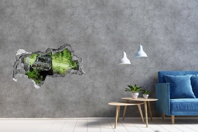 Foto fotografie díra na zeď Terénní dobrodružství v lese