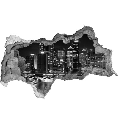 Fototapeta díra na zeď 3D Moderní město v noci