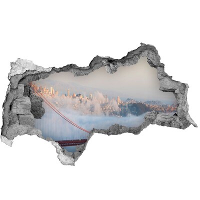 Fototapeta díra na zeď 3D Most Golden Gate v oblacích