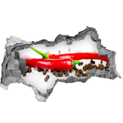 Nálepka 3D díra na zeď Pálivé koření v kuchyni