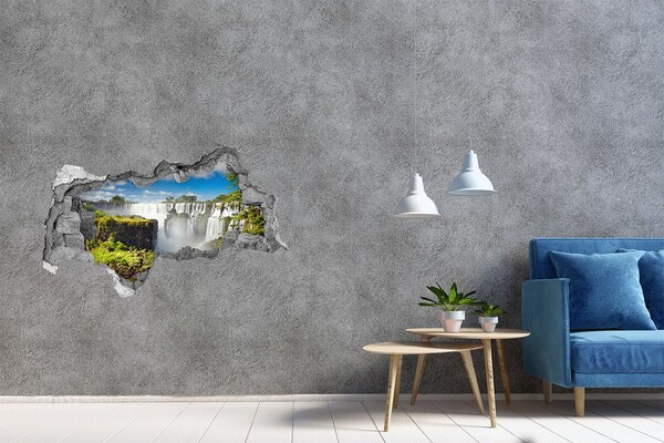 Díra 3D ve zdi nálepka Iguazu Falls