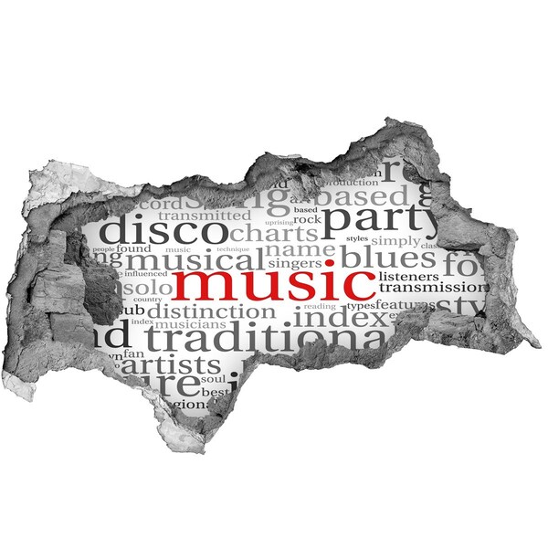 Fotoobraz díra na stěnu Hudební díra ve zdi