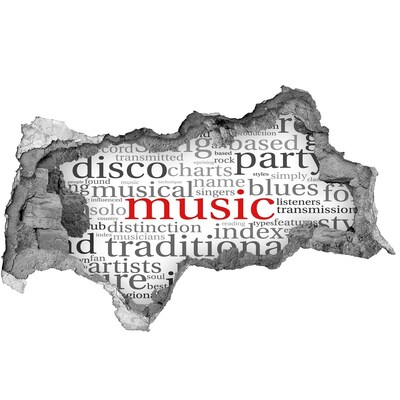 Fotoobraz díra na stěnu Hudební díra ve zdi