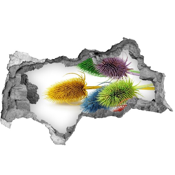 Samolepící díra nálepka beton Květinová exploze v betonu