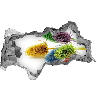 Samolepící díra nálepka beton Květinová exploze v betonu