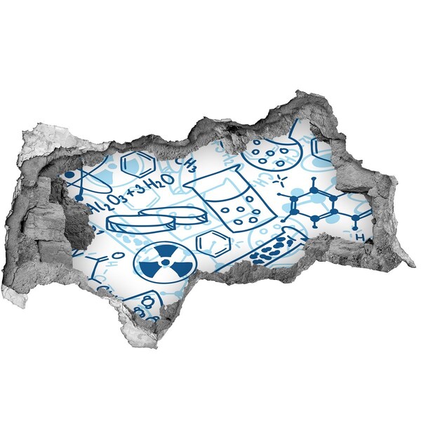 Fotoobraz díra na stěnu nálepka Chemie pozadí