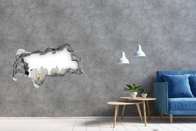 Samolepící díra na stěnu nálepka Květiny v betonu