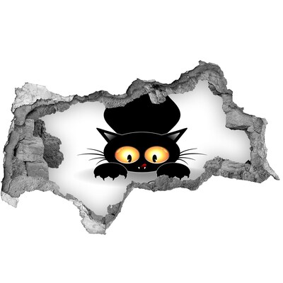 Díra 3D fototapeta na stěnu Kočka a myš v díře