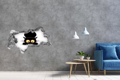 Díra 3D fototapeta na stěnu Kočka a myš