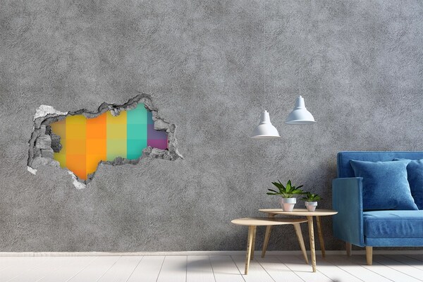 Fototapeta díra na zeď Barevná díra ve zdi