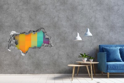 Fototapeta díra na zeď Barevná díra ve zdi