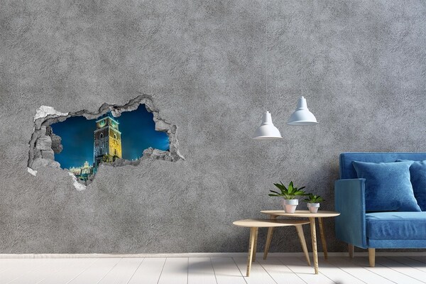 Fototapeta díra na zeď 3D Hodinová věž v Krakově