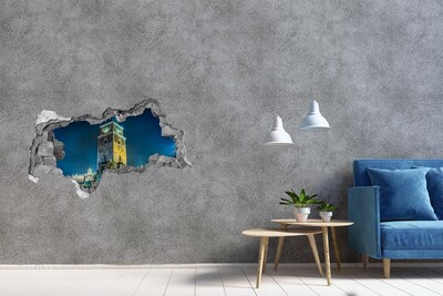 Fototapeta díra na zeď 3D Hodinová věž v Krakově