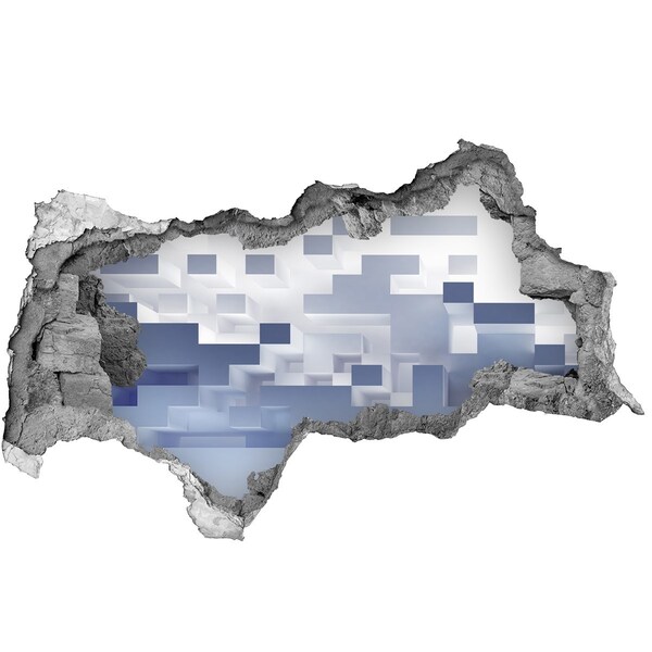 Díra 3D fototapeta nálepka Abstraktní prostor v modrých odstínech