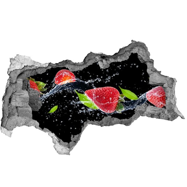 Nálepka 3D díra Jahoda ve vodě