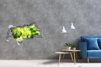 Samolepící díra na stěnu Květina v zelené zahradě