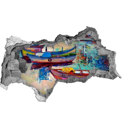 Foto fotografie díra na zeď Malebné lodě na vodě