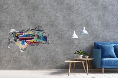 Foto fotografie díra na zeď Malebné lodě na vodě