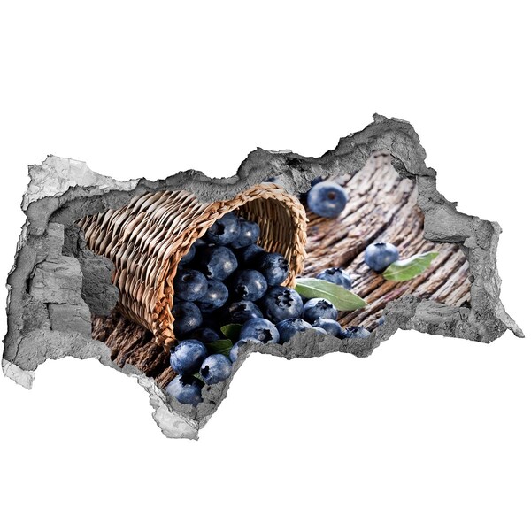 Nálepka díra na zeď beton Bobule v košíku