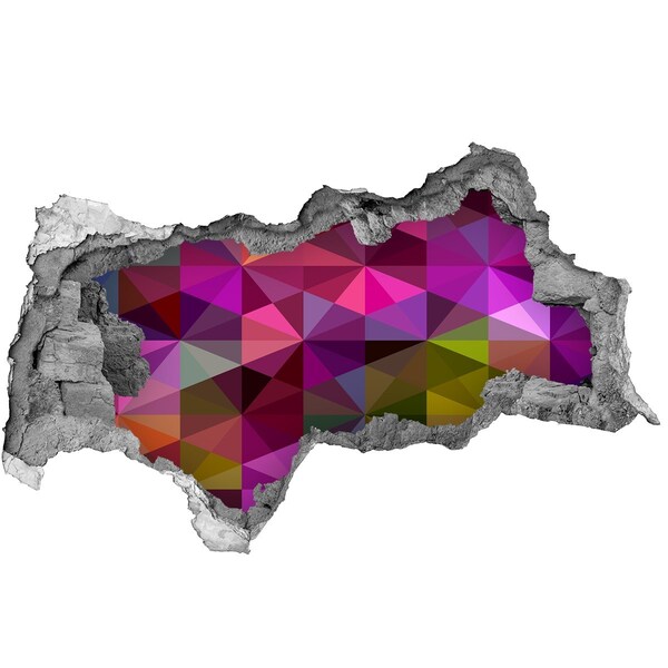 Díra 3D fototapeta nálepka Barevné vitráže v díře ve zdi