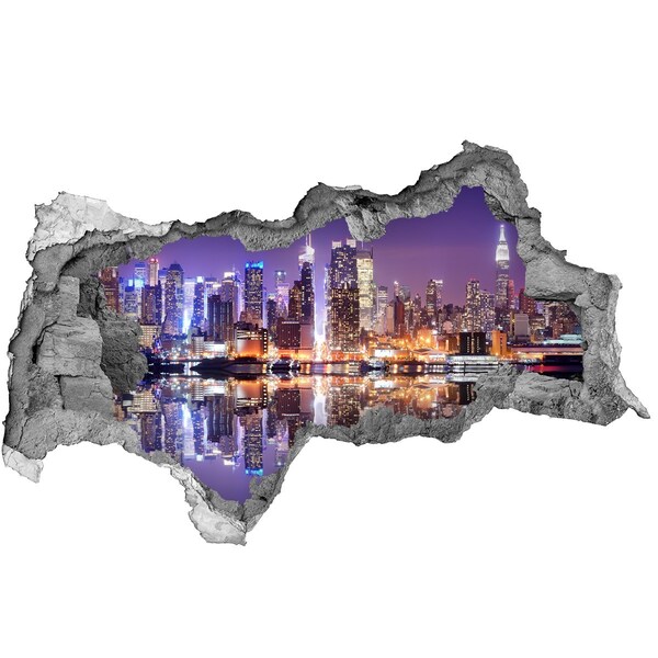 Fototapeta díra na zeď 3D New York v noci