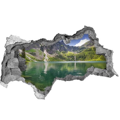 Díra 3D ve zdi nálepka Morské oko Tatry