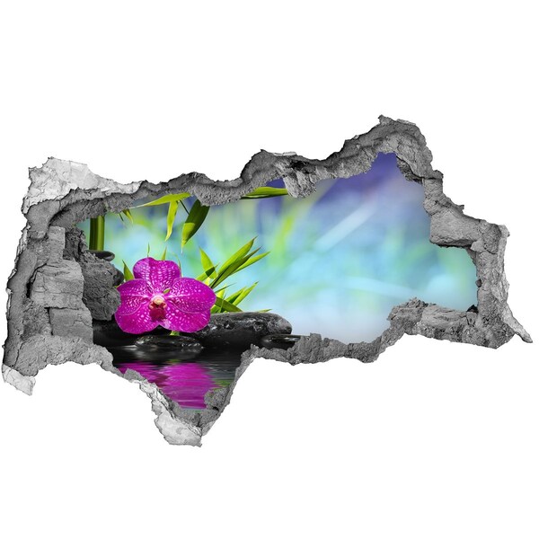 Samolepící díra na stěnu Oáza klidu s orchidejí