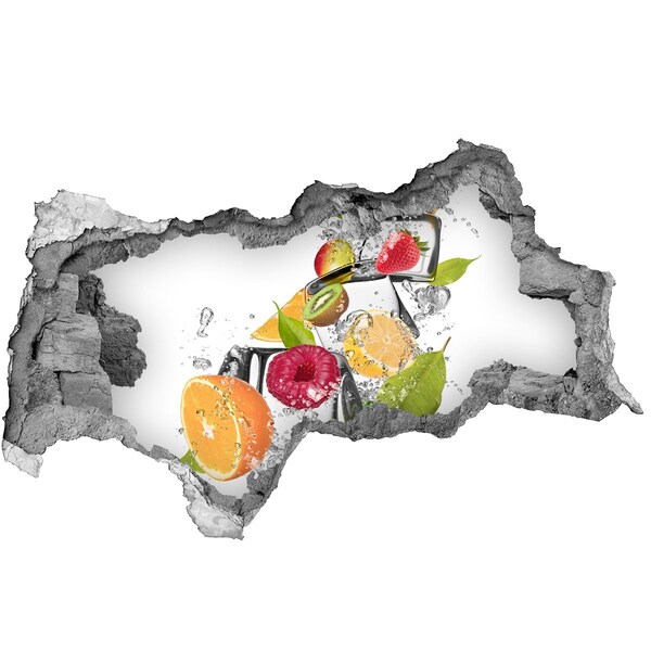 Nálepka 3D díra Ovocný koktejl na ledě