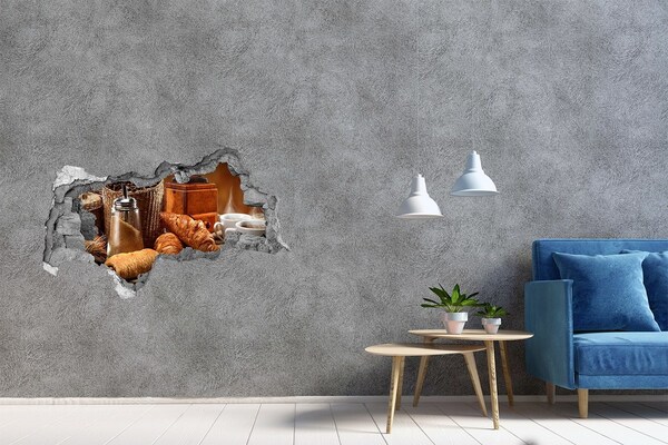 Nálepka 3D díra beton Kavárenská hostina